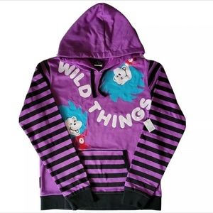 Universal Studios DrSeuss Thing 1/2 Sweatshirt Hoodie Wild Things Womens Sz XL